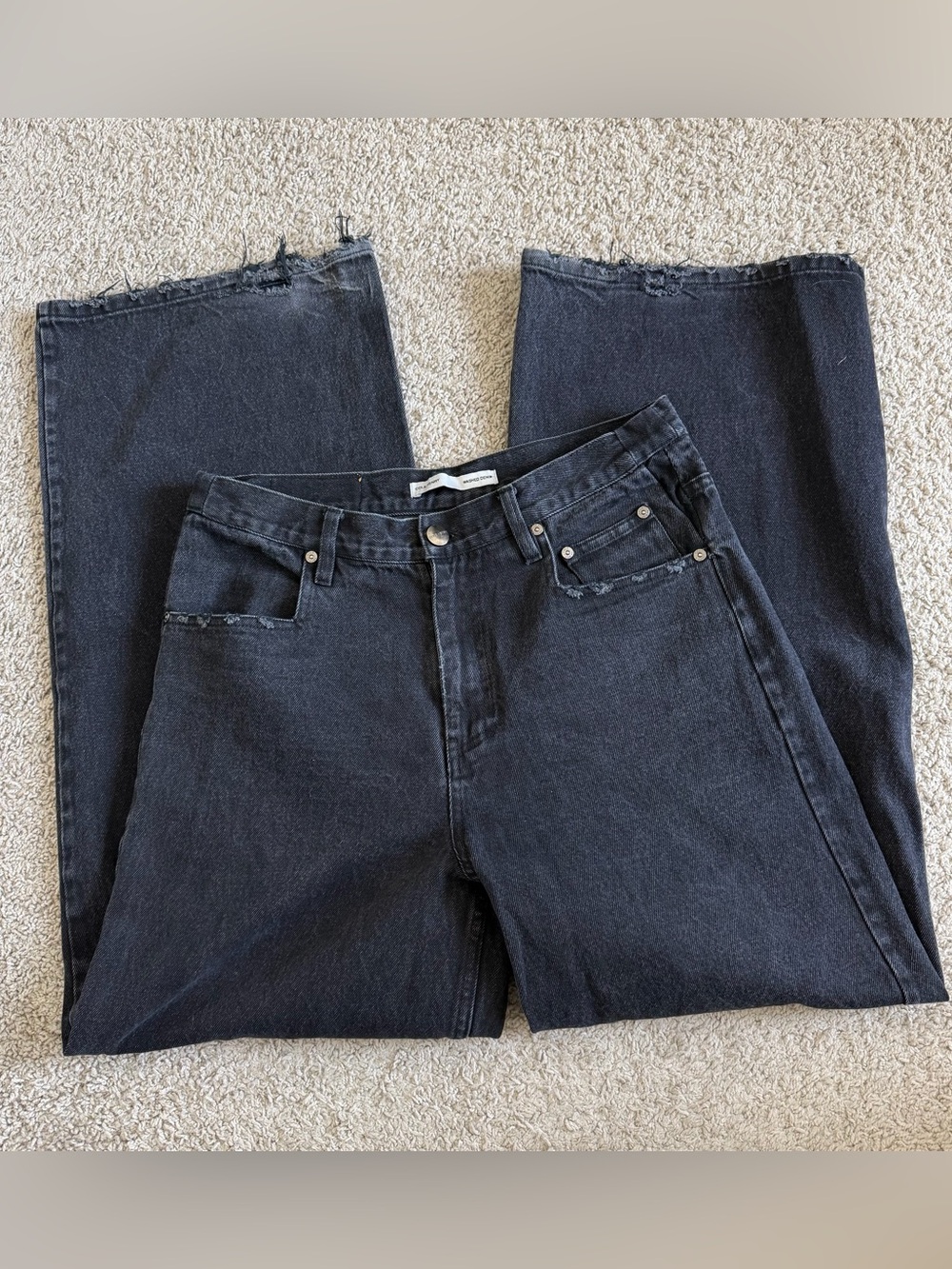 Cole Henry Washed Denim Baggy Black Jeans